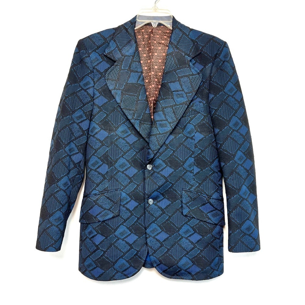 Vintage 70’s Geometric Mod Brocade Detroit Blazer Jacket